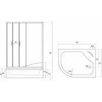 Cabina de dus Katia 100 G versiune dreapta cu cada